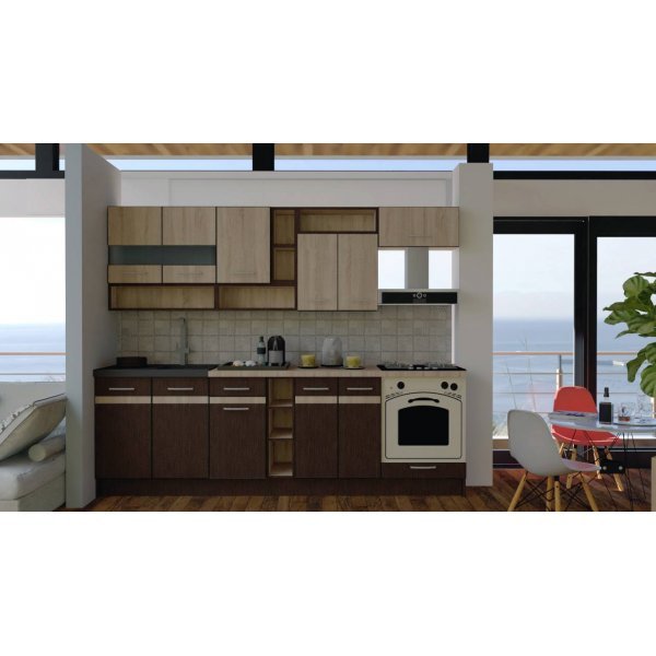 Bucatarie COSSY NEW 260 Wenge / Stejar Sonoma