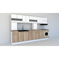 Bucatarie MAX NEW 340 Alb / Stejar Barrique