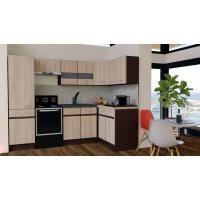 Bucatarie de Colt GENA NEW 2 DR. 140-250, Fara Corp de Cuptor, Stejar Sonoma