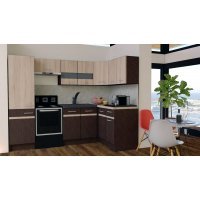 Bucatarie de Colt GENA NEW 2 DR. 140-250, Fara Corp de Cuptor, Wenge / Stejar Sonoma