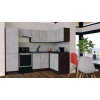 Bucatarie de Colt GENA NEW 2 DR. 140-250, Fara Corp de Cuptor, Wenge / Decor 4298