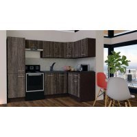 Bucatarie de Colt GENA NEW 2 DR. 140-250, Fara Corp de Cuptor, Wenge / Decor 7648