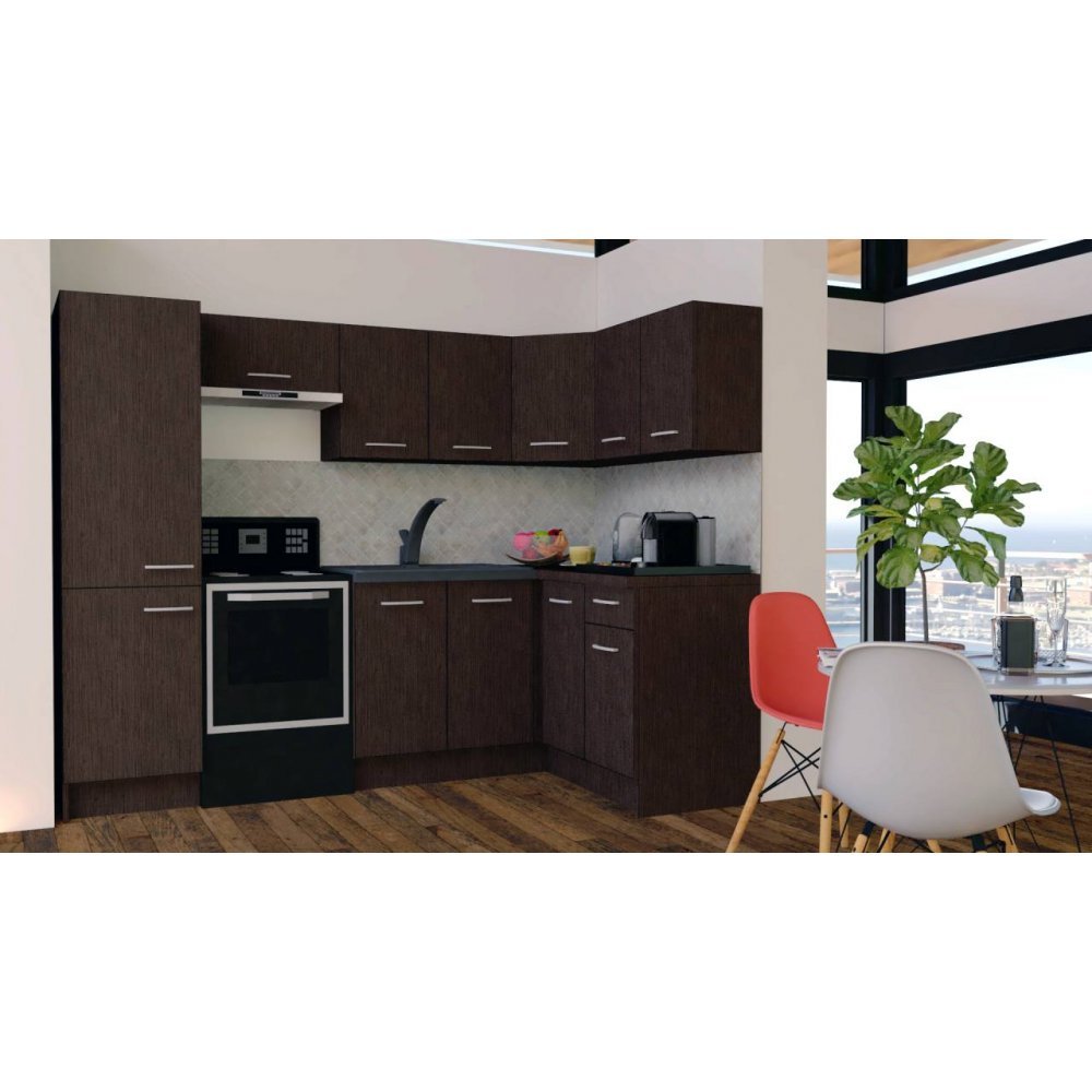 Bucatarie de Colt GENA NEW 2 DR. 140-250, Fara Corp de Cuptor, Wenge / Decor 8548