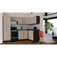 Bucatarie de Colt GENA NEW 2 DR. 140-250, Fara Corp de Cuptor, Wenge / Decor K002