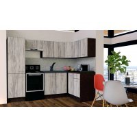 Bucatarie de Colt GENA NEW 2 DR. 140-250, Fara Corp de Cuptor, Wenge / Decor K084