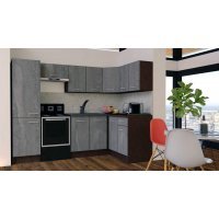 Bucatarie de Colt GENA NEW 2 DR. 140-250, Fara Corp de Cuptor, Wenge / Decor K352