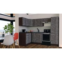 Bucatarie de Colt GENA NEW 2 ST. 140-250, Fara Corp de Cuptor, Wenge / Decor 4299