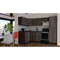 Bucatarie de Colt GENA NEW 2 ST. 140-250, Fara Corp de Cuptor, Wenge / Decor 7648