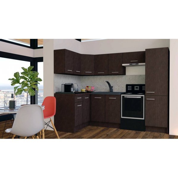 Bucatarie de Colt GENA NEW 2 ST. 140-250, Fara Corp de Cuptor, Wenge / Decor 8548