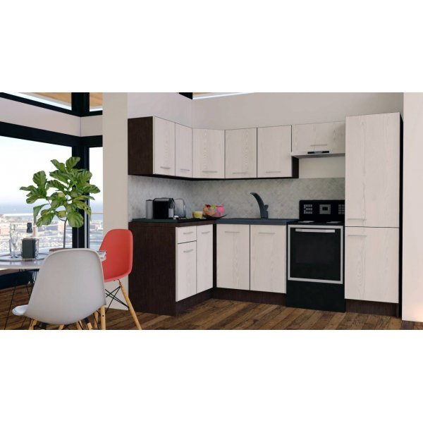 Bucatarie de Colt GENA NEW 2 ST. 140-250, Fara Corp de Cuptor, Wenge / Decor K010
