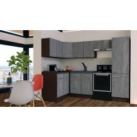 Bucatarie de Colt GENA NEW 2 ST. 140-250, Fara Corp de Cuptor, Wenge / Decor K352