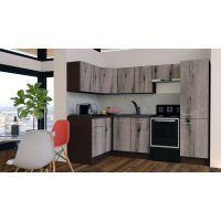 Bucatarie de Colt GENA NEW 2 ST. 140-250, Fara Corp de Cuptor, Wenge / Decor K366