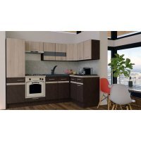 Bucatarie de Colt GENA NEW 1 DR. 140-250, Cu Corp de Cuptor, Wenge / Stejar Sonoma