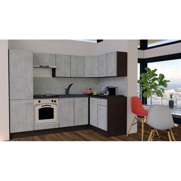 Bucatarie de Colt GENA NEW 1 DR. 140-250, Cu Corp de Cuptor, Wenge / Decor 4298