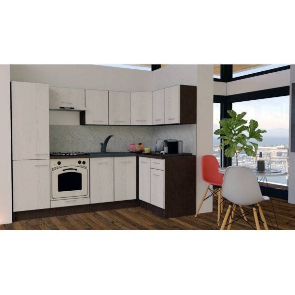 Bucatarie de Colt GENA NEW 1 DR. 140-250, Cu Corp de Cuptor, Wenge / Decor K010
