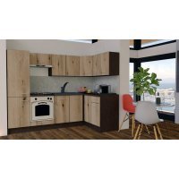Bucatarie de Colt GENA NEW 1 DR. 140-250, Cu Corp de Cuptor, Wenge / Decor K365
