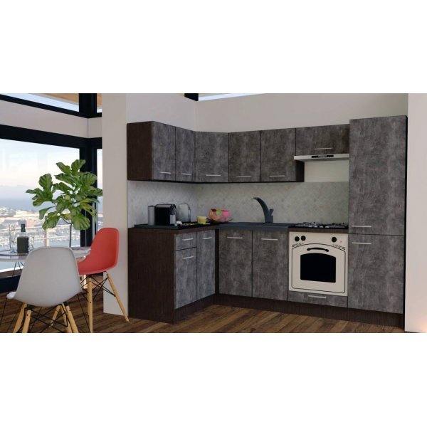 Bucatarie de Colt GENA NEW 1 ST. 140-250, Cu Corp de Cuptor, Wenge / Decor 0164