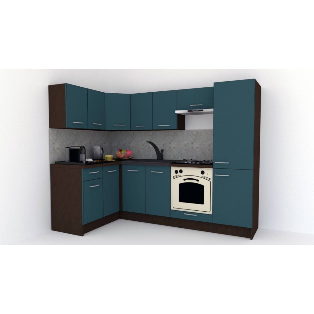 Bucatarie de Colt GENA NEW 1 ST. 140-250, Cu Corp de Cuptor, Wenge / Decor 0244