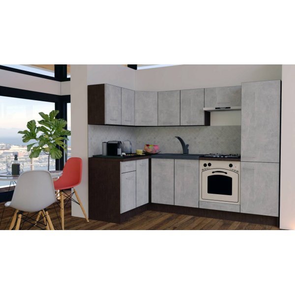 Bucatarie de Colt GENA NEW 1 ST. 140-250, Cu Corp de Cuptor, Wenge / Decor 4298