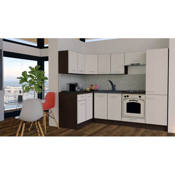Bucatarie de Colt GENA NEW 1 ST. 140-250, Cu Corp de Cuptor, Wenge / Decor 8508