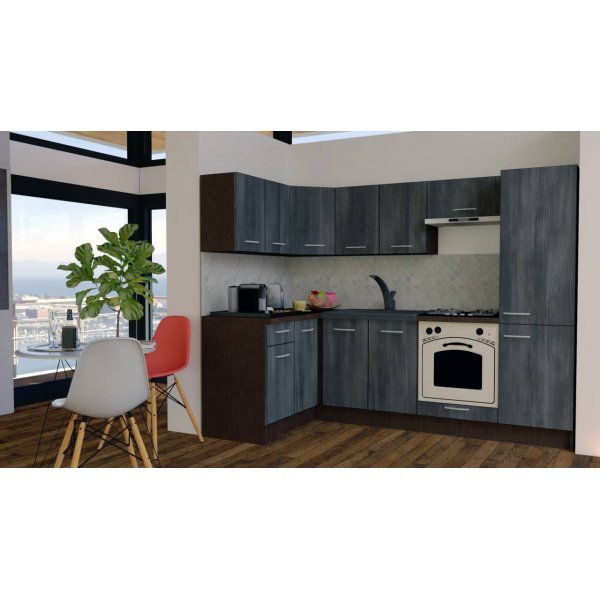 Bucatarie de Colt GENA NEW 1 ST. 140-250, Cu Corp de Cuptor, Wenge / Decor 8509