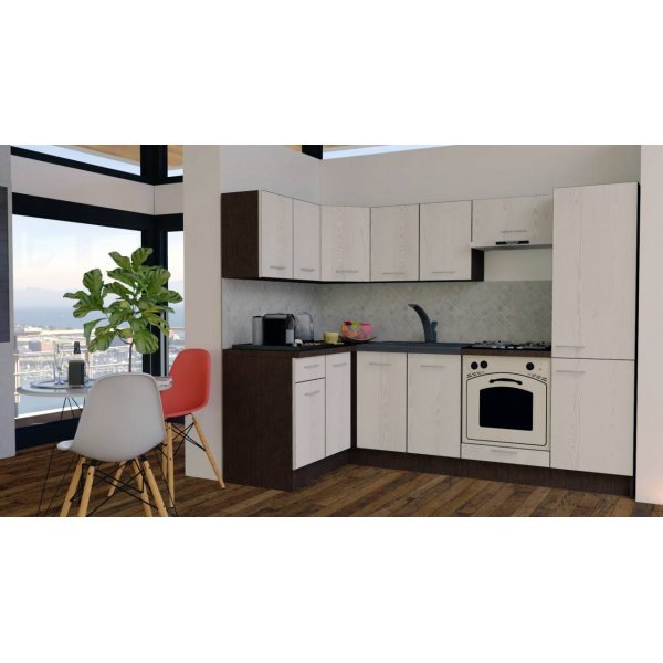 Bucatarie de Colt GENA NEW 1 ST. 140-250, Cu Corp de Cuptor, Wenge / Decor K010