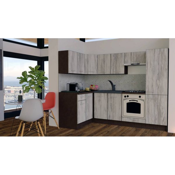 Bucatarie de Colt GENA NEW 1 ST. 140-250, Cu Corp de Cuptor, Wenge / Decor K084