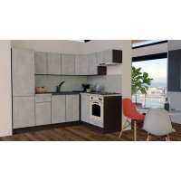 Bucatarie de Colt GENA NEW 3 DR. 160-230, Cu Corp de Cuptor, Wenge / Decor 4298
