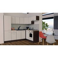 Bucatarie de Colt GENA NEW 3 DR. 160-230, Cu Corp de Cuptor, Wenge / Decor 8508
