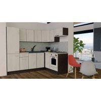 Bucatarie de Colt GENA NEW 3 DR. 160-230, Cu Corp de Cuptor, Wenge / Decor K001