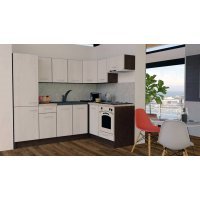 Bucatarie de Colt GENA NEW 3 DR. 160-230, Cu Corp de Cuptor, Wenge / Decor K010