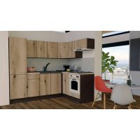 Bucatarie de Colt GENA NEW 3 DR. 160-230, Cu Corp de Cuptor, Wenge / Decor K365