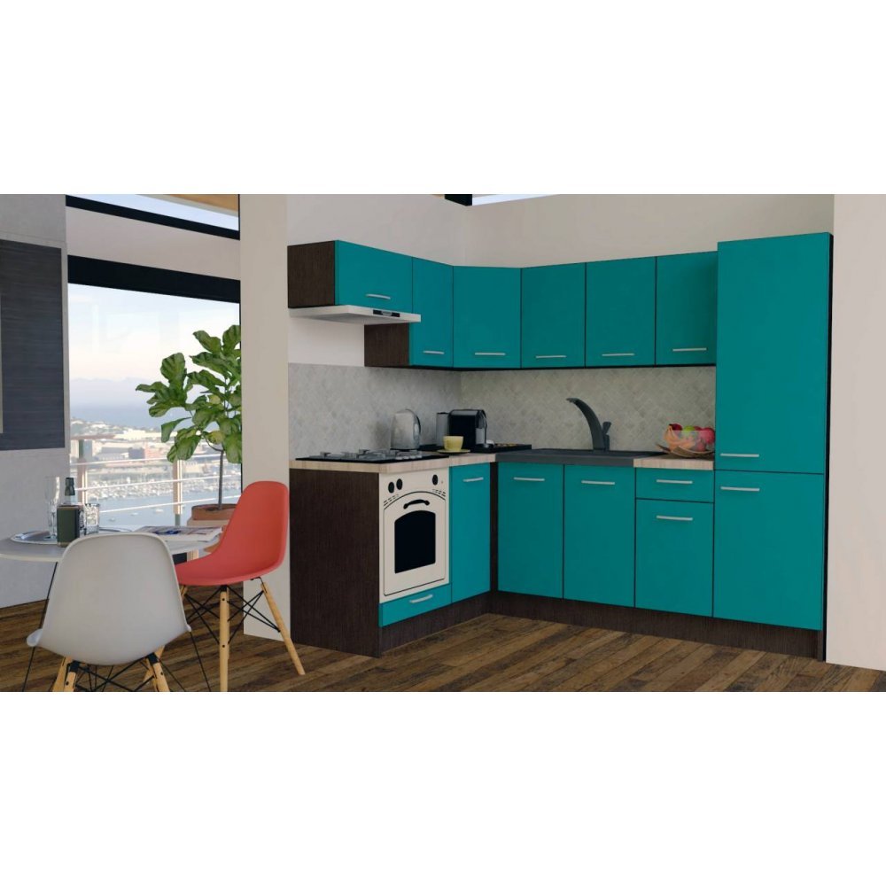 Bucatarie de Colt GENA NEW 3 ST. 160-230, Cu Corp de Cuptor, Wenge / Decor 0245