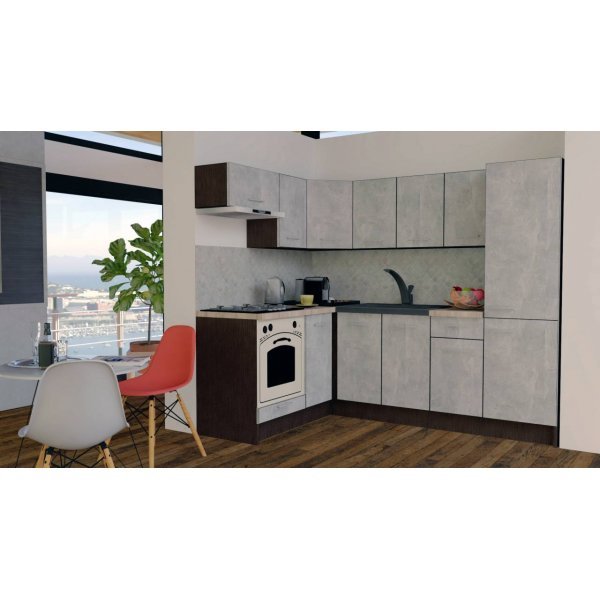 Bucatarie de Colt GENA NEW 3 ST. 160-230, Cu Corp de Cuptor, Wenge / Decor 4298