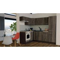 Bucatarie de Colt GENA NEW 3 ST. 160-230, Cu Corp de Cuptor, Wenge / Decor 7648