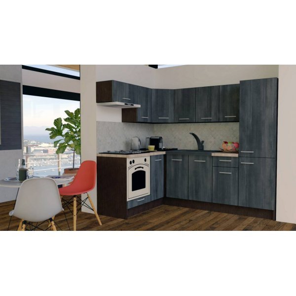 Bucatarie de Colt GENA NEW 3 ST. 160-230, Cu Corp de Cuptor, Wenge / Decor 8509