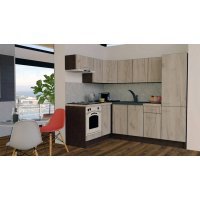 Bucatarie de Colt GENA NEW 3 ST. 160-230, Cu Corp de Cuptor, Wenge / Decor K002