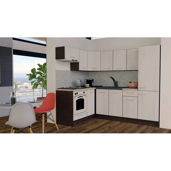 Bucatarie de Colt GENA NEW 3 ST. 160-230, Cu Corp de Cuptor, Wenge / Decor K010