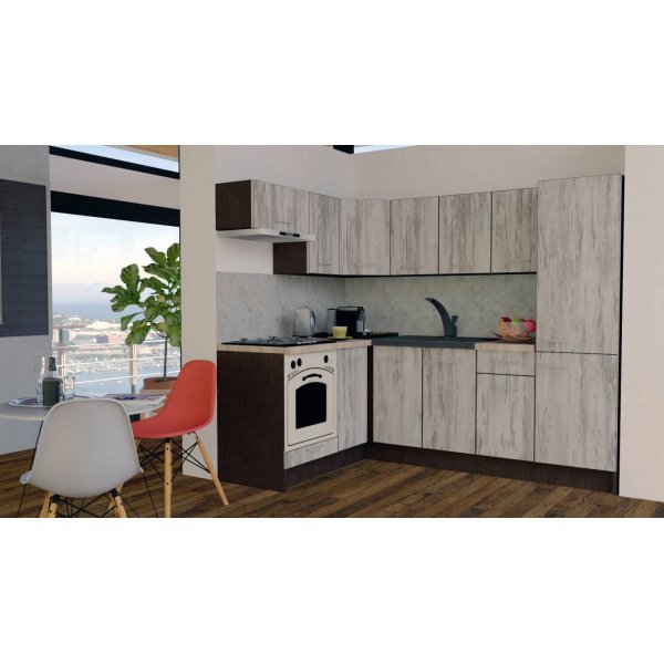 Bucatarie de Colt GENA NEW 3 ST. 160-230, Cu Corp de Cuptor, Wenge / Decor K084