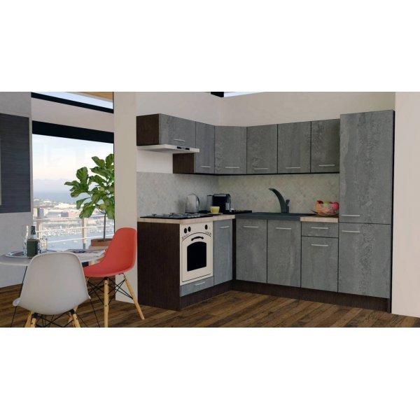 Bucatarie de Colt GENA NEW 3 ST. 160-230, Cu Corp de Cuptor, Wenge / Decor K352