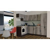 Bucatarie de Colt GENA NEW 3 ST. 160-230, Cu Corp de Cuptor, Wenge / Decor K366