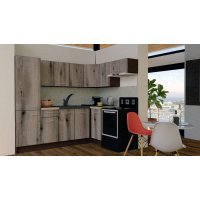 Bucatarie de Colt GENA NEW 4 DR. 160-230, Fara Corp de Cuptor, Wenge / Decor K366