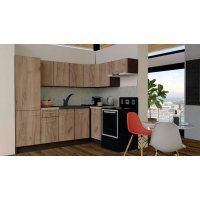 Bucatarie de Colt GENA NEW 4 DR. 160-230, Fara Corp de Cuptor, Wenge / Decor K004