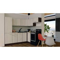 Bucatarie de Colt GENA NEW 4 DR. 160-230, Fara Corp de Cuptor, Wenge / Decor K001