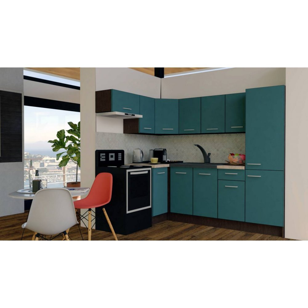 Bucatarie de Colt GENA NEW 4 ST. 160-230, Fara Corp de Cuptor, Wenge / Decor 0244
