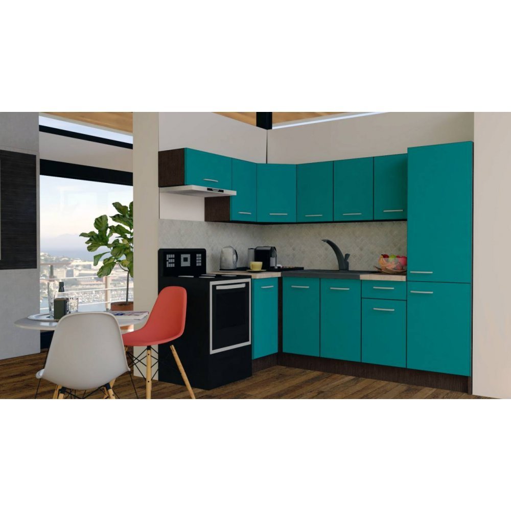 Bucatarie de Colt GENA NEW 4 ST. 160-230, Fara Corp de Cuptor, Wenge / Decor 0245
