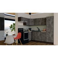 Bucatarie de Colt GENA NEW 4 ST. 160-230, Fara Corp de Cuptor, Wenge / Decor 4299