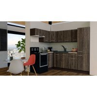 Bucatarie de Colt GENA NEW 4 ST. 160-230, Fara Corp de Cuptor, Wenge / Decor 7648