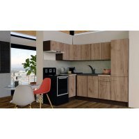 Bucatarie de Colt GENA NEW 4 ST. 160-230, Fara Corp de Cuptor, Wenge / Decor K004