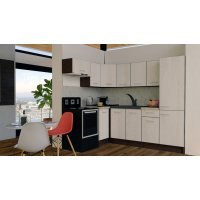 Bucatarie de Colt GENA NEW 4 ST. 160-230, Fara Corp de Cuptor, Wenge / Decor K010